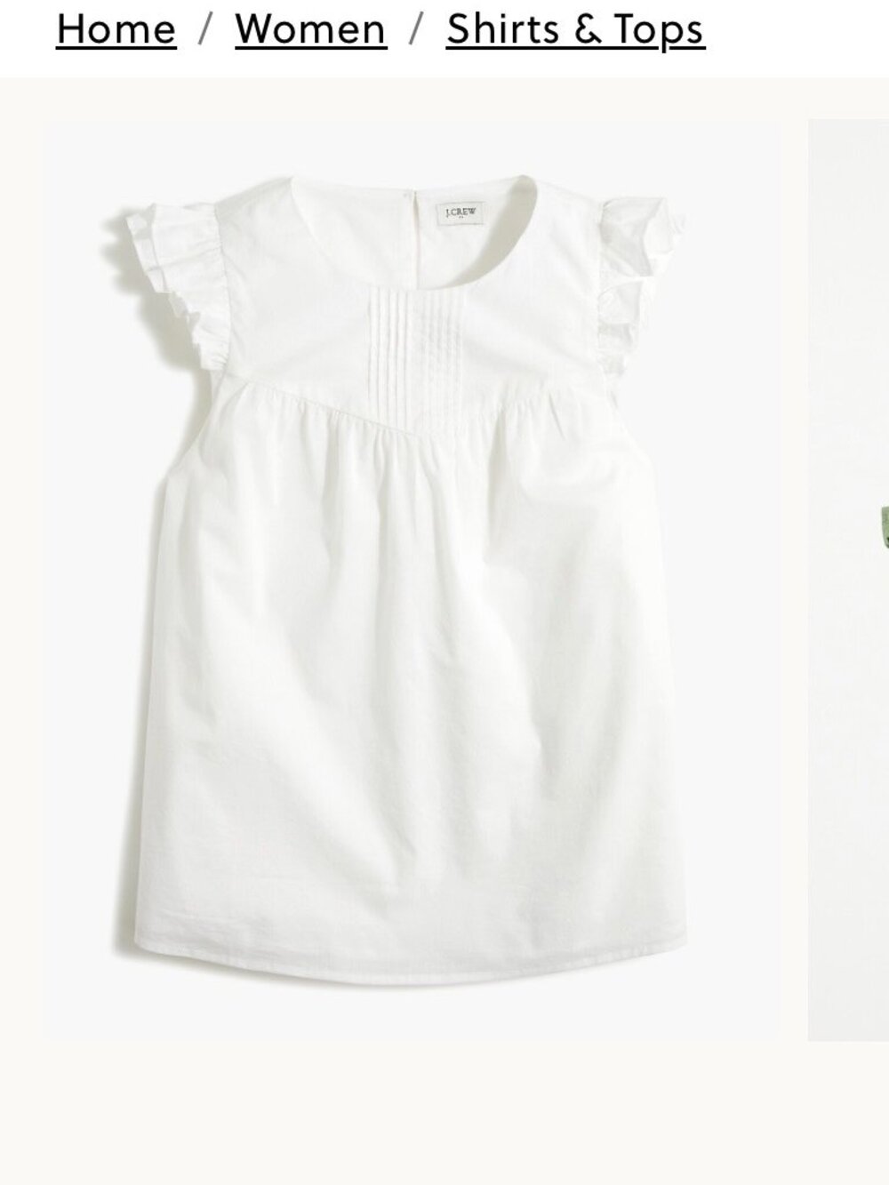 J. Crew NWT Small White Pleated Ruffle Top